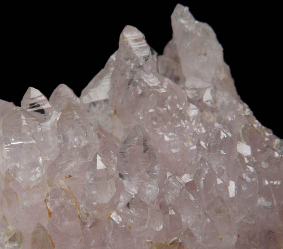 Quartz var. Rose Quartz crystals from Alto da Pitorra, Laranjeiras, Galilia, Minas Gerais, Brazil