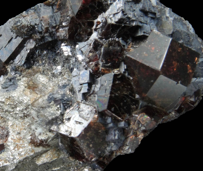 Spessartine Garnet in Galena from Broken Hill, New South Wales, Australia