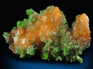 Pyromorphite on Quartz from Mine des Farges, Ussel, Corrze, France