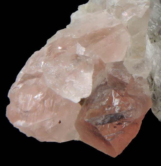 Fluorite (pink) on Quartz from Aiguille du Chardonnet, Mont Blanc, Chamonix, Savoie, Rhône-Alpes, France