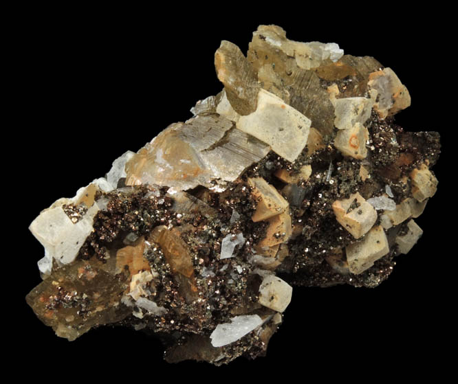 Siderite with Dolomite and Chalcopyrite from Morro Velho Mine, Nova Lima, Minas Gerais, Brazil