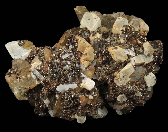 Siderite with Dolomite and Chalcopyrite from Morro Velho Mine, Nova Lima, Minas Gerais, Brazil