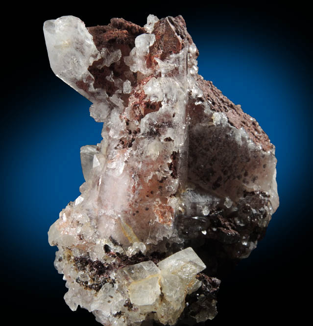 Quartz over Quartz with Hematite inclusion and Magnesite from Brumado District, Serra das guas, Bahia, Brazil