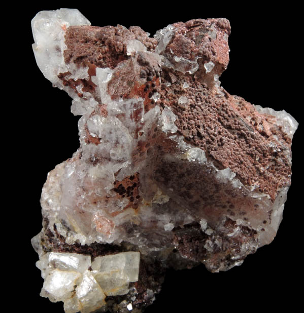 Quartz over Quartz with Hematite inclusion and Magnesite from Brumado District, Serra das guas, Bahia, Brazil