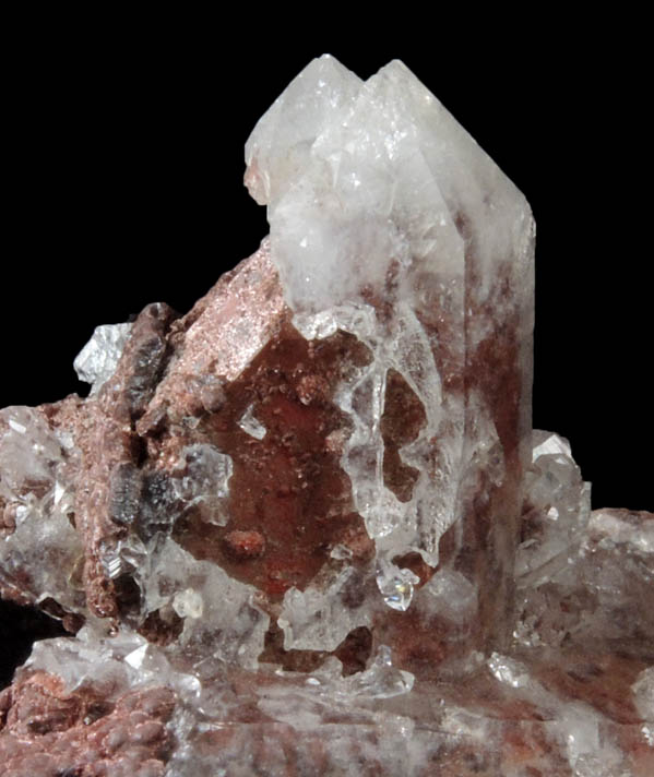 Quartz over Quartz with Hematite inclusion and Magnesite from Brumado District, Serra das guas, Bahia, Brazil