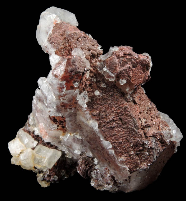 Quartz over Quartz with Hematite inclusion and Magnesite from Brumado District, Serra das guas, Bahia, Brazil