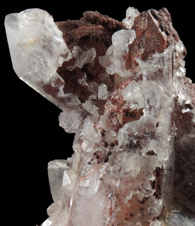 Quartz over Quartz with Hematite inclusion and Magnesite from Brumado District, Serra das guas, Bahia, Brazil