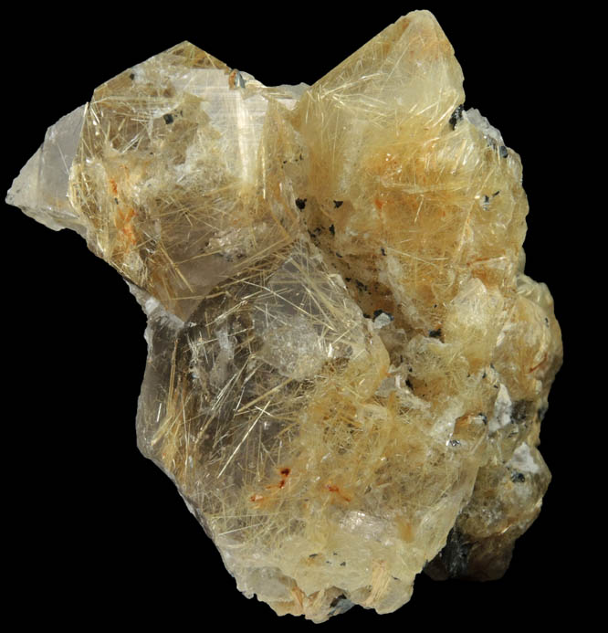 Quartz with Rutile inclusions (Rutilated Quartz) with minor Hematite from Novo Horizonte, Bahia, Brazil