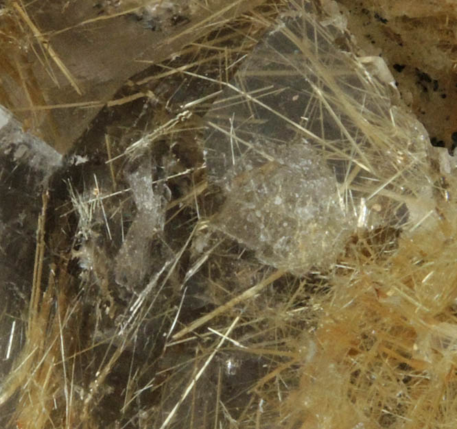 Quartz with Rutile inclusions (Rutilated Quartz) with minor Hematite from Novo Horizonte, Bahia, Brazil