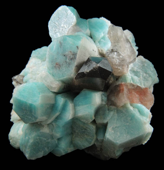 Quartz var. Smoky on Microcline var. Amazonite from Crystal Peak area, 6.5 km northeast of Lake George, Park-Teller Counties, Colorado