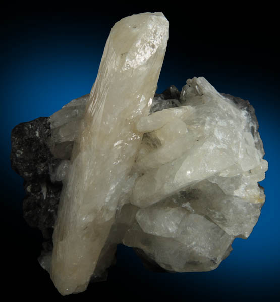 Anglesite on Galena from Touissit Mine, 21 km SSE of Oujda, Jerada Province, Oriental, Morocco