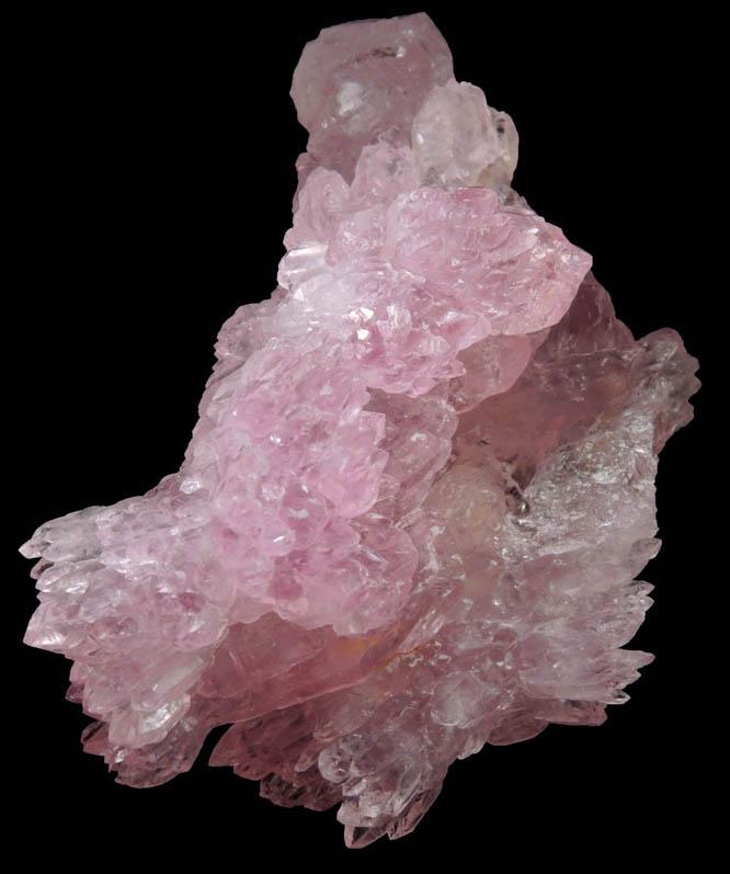 Quartz var. Rose Quartz crystals from Alto da Pitorra, Laranjeiras, Galilia, Minas Gerais, Brazil