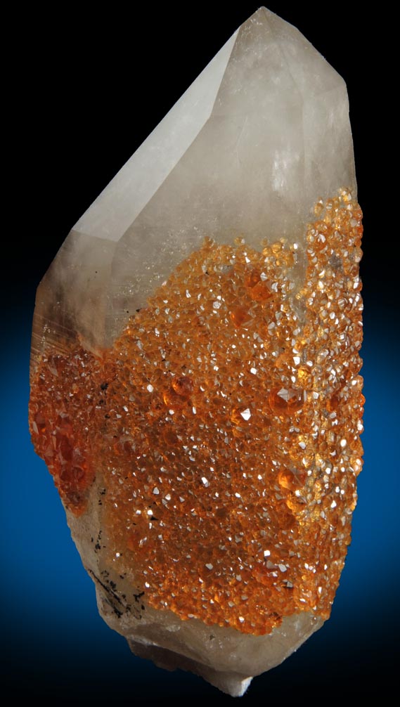 Spessartine Garnet on Smoky Quartz from Tongbei-Yunling District, Fujian Province, China