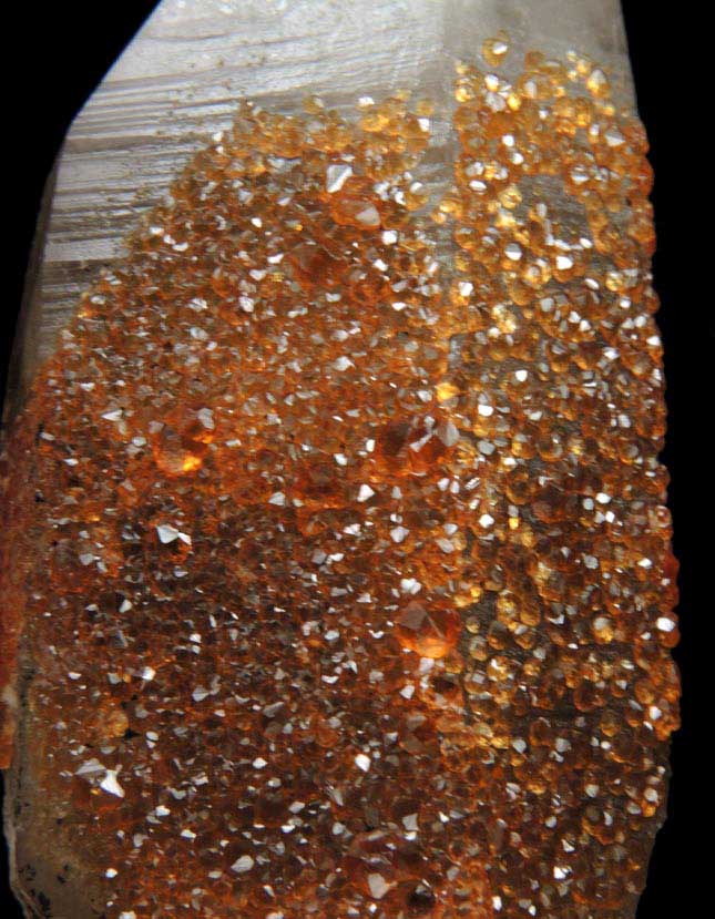 Spessartine Garnet on Smoky Quartz from Tongbei-Yunling District, Fujian Province, China