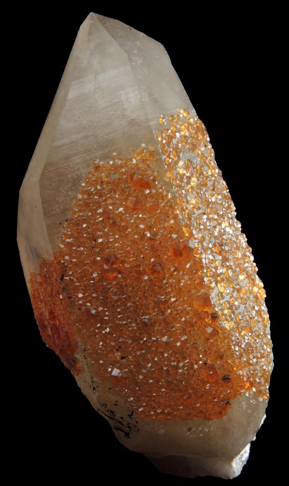 Spessartine Garnet on Smoky Quartz from Tongbei-Yunling District, Fujian Province, China