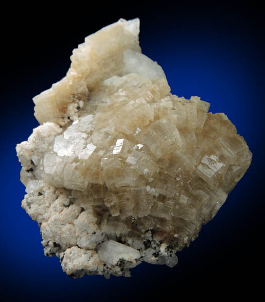 Heulandite on Albite with Apophyllite from Interstate 78 road construction, Summit, Union County, New Jersey