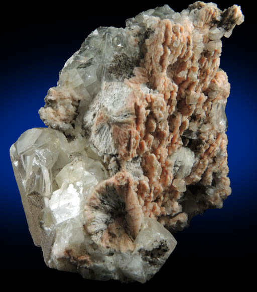 Albite pseudomorphs after Anhydrite with Calcite and Pectolite from Scotch Plains, Union County, New Jersey