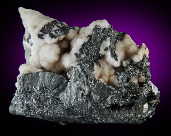 Pyrolusite with Calcite from Tenecape, Hants County, Nova Scotia, Canada