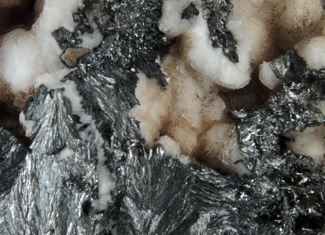 Pyrolusite with Calcite from Tenecape, Hants County, Nova Scotia, Canada