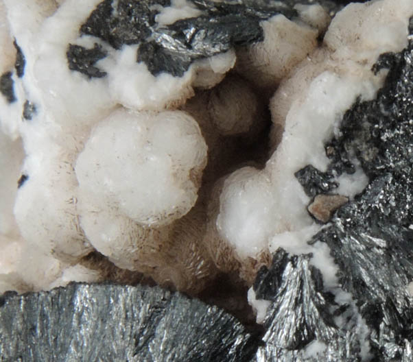 Pyrolusite with Calcite from Tenecape, Hants County, Nova Scotia, Canada