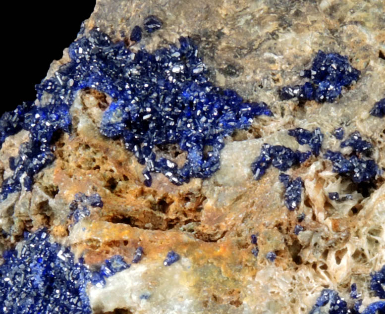 Azurite on Barite with Malachite from Tynagh Mine, Killimor, County Galway, Ireland