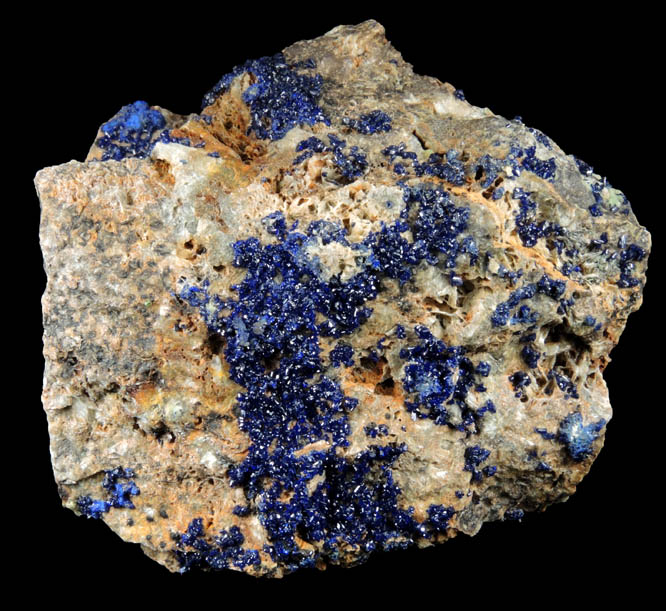 Azurite on Barite with Malachite from Tynagh Mine, Killimor, County Galway, Ireland