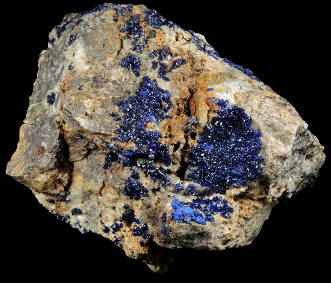 Azurite on Barite with Malachite from Tynagh Mine, Killimor, County Galway, Ireland