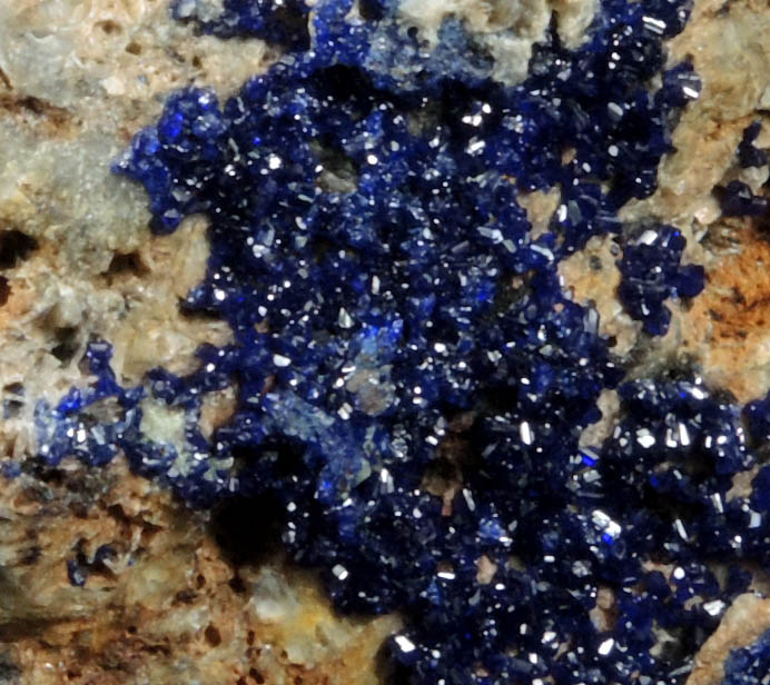Azurite on Barite with Malachite from Tynagh Mine, Killimor, County Galway, Ireland
