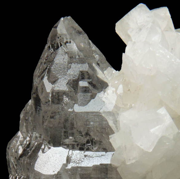 Quartz (Dauphin Law Twins) with Orthoclase var. Adularia from Hashupi, Shigar Valley, Gilgit-Baltistan, Pakistan