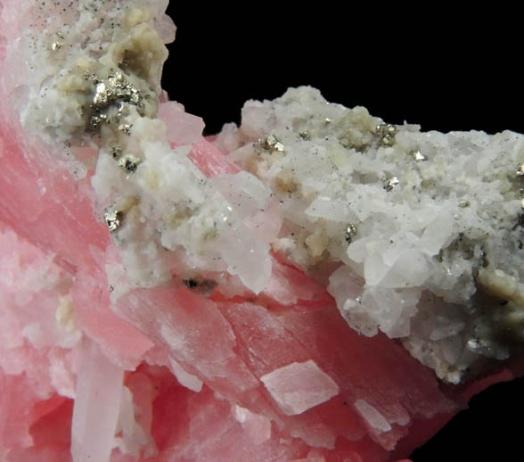 Rhodochrosite with Quartz and Pyrite from Wudong Mine, Liubao, Guangxi Zhuang A.R., China