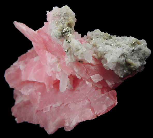 Rhodochrosite with Quartz and Pyrite from Wudong Mine, Liubao, Guangxi Zhuang A.R., China