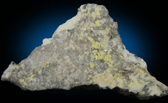 Autunite on pegmatite from Ruggles Mine, Grafton Center, Grafton County, New Hampshire