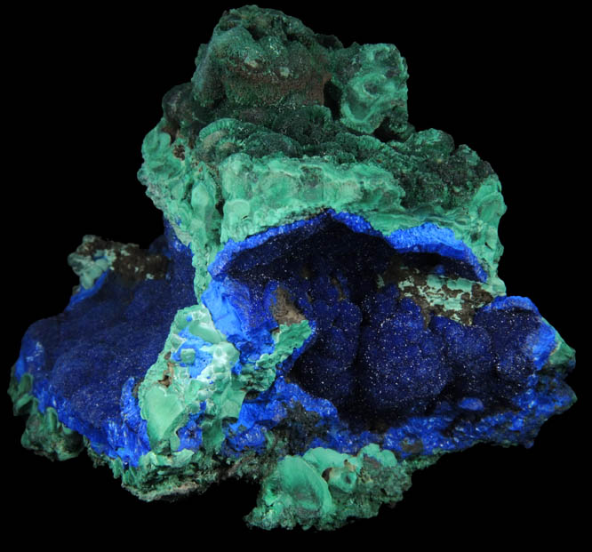 Azurite with Malachite from Liufengshan Mine, Guichi, Anhui Province, China