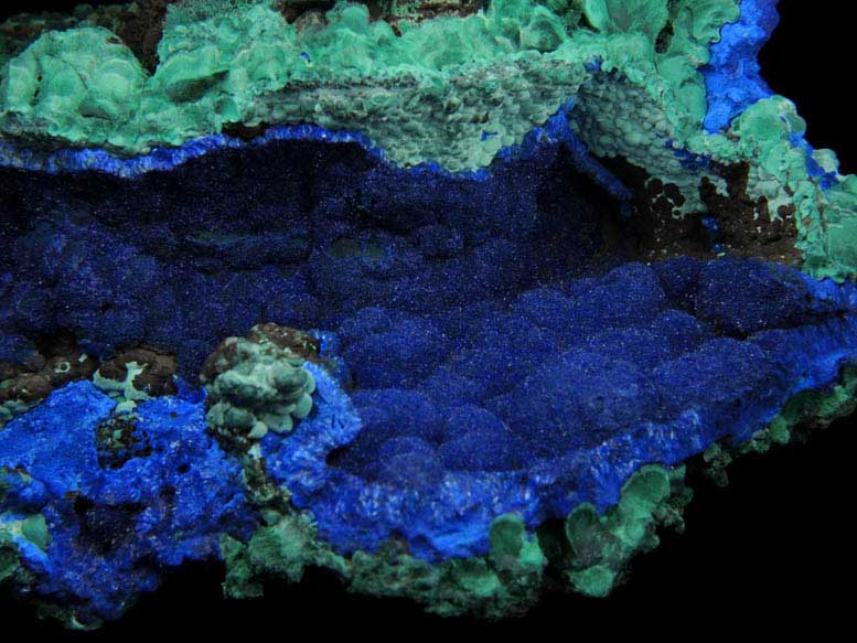 Azurite with Malachite from Liufengshan Mine, Guichi, Anhui Province, China