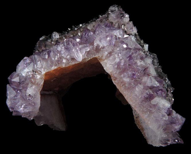 Quartz var. Amethyst pseudomorphs after Calcite from Catalan Agate-Amethyst District, Southern Paran Basalt Basin, Artigas, Uruguay