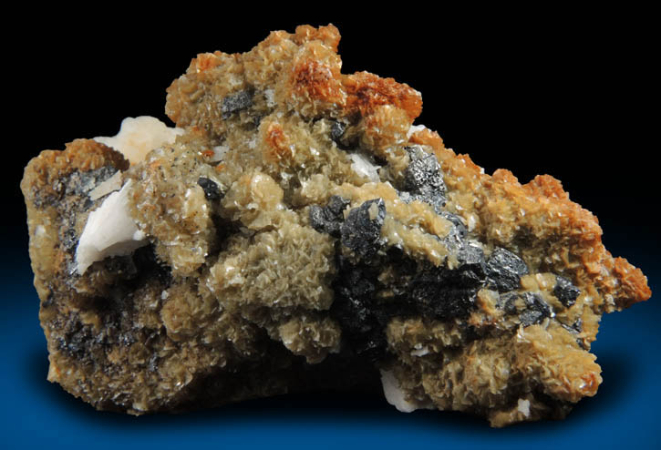 Siderite over Sphalerite with Barite from Force Crag Mine, Braithwaite District, Cumberland, England