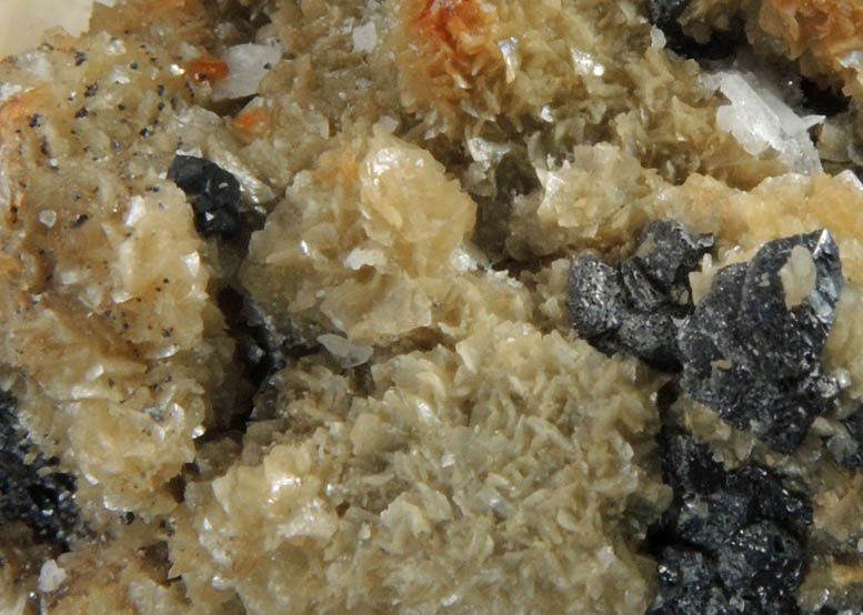 Siderite over Sphalerite with Barite from Force Crag Mine, Braithwaite District, Cumberland, England