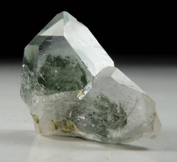 Quartz (Japan Law-twinned) with chlorite inclusions from Green Monster Mountain-Copper Mountain area, south of Sulzer, Prince of Wales Island, Alaska