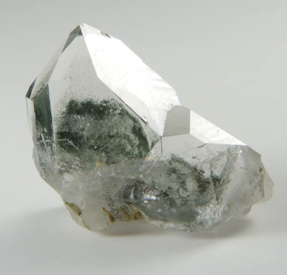 Quartz (Japan Law-twinned) with chlorite inclusions from Green Monster Mountain-Copper Mountain area, south of Sulzer, Prince of Wales Island, Alaska