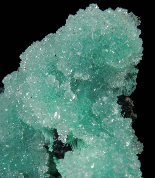 Quartz over Malachite on Tenorite from Lucky mine, Orogrande District, Otero County, New Mexico