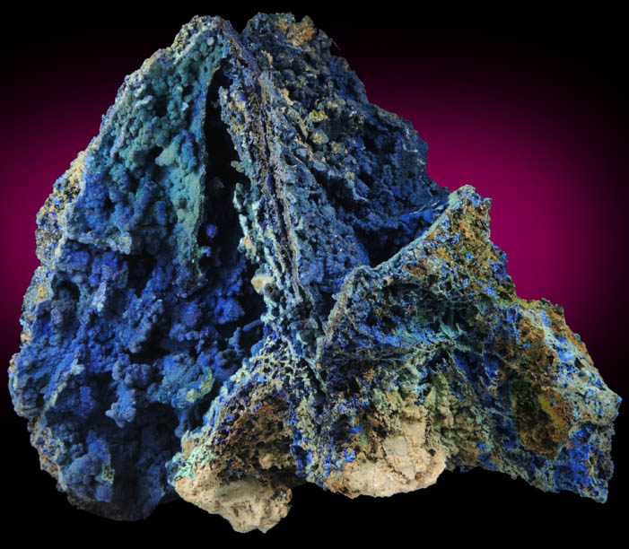 Azurite with Malachite from Ray Mine, Mineral Creek District, Pinal County, Arizona