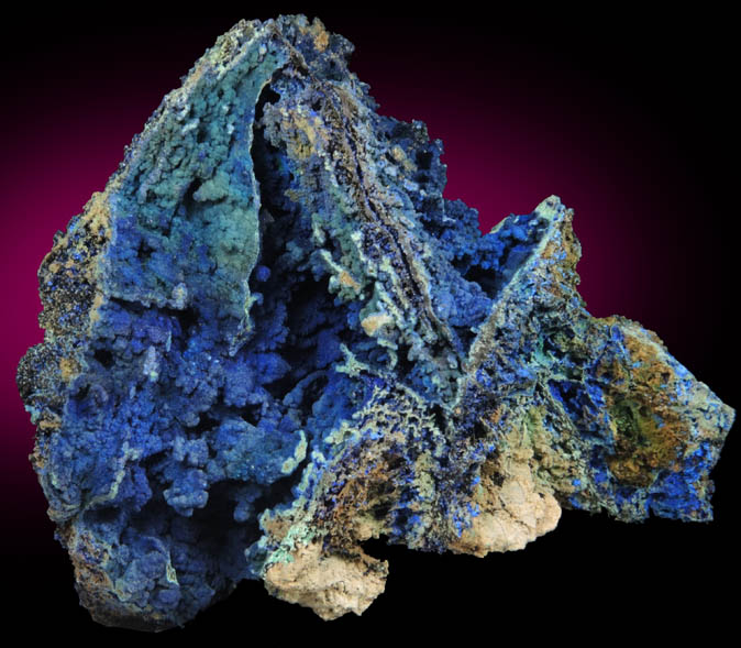 Azurite with Malachite from Ray Mine, Mineral Creek District, Pinal County, Arizona