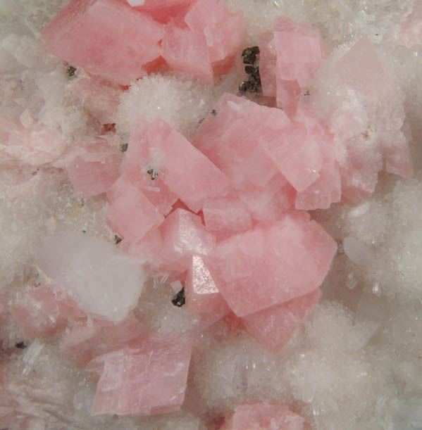 Rhodochrosite on Quartz from American Tunnel, Silverton District, San Juan County, Colorado