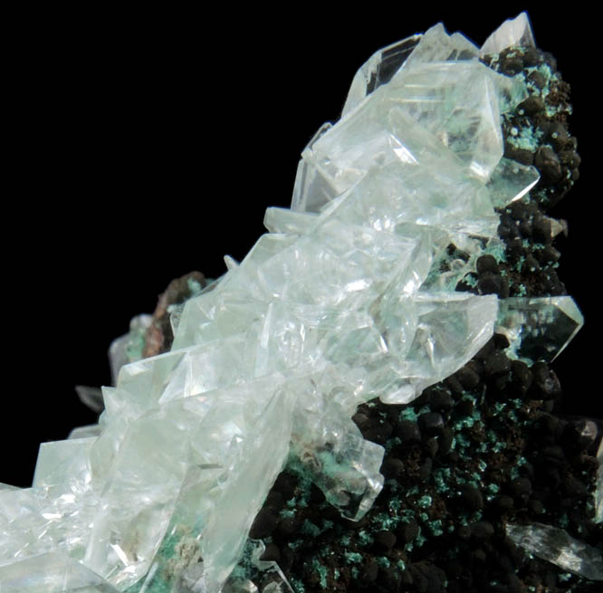 Calcite on Limonite with Rosasite from Mina Ojuela, Mapimi, Durango, Mexico