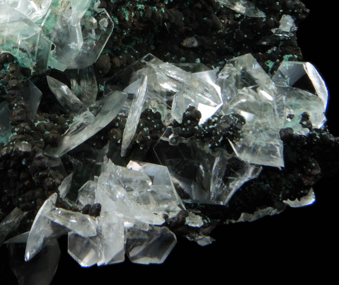 Calcite on Limonite with Rosasite from Mina Ojuela, Mapimi, Durango, Mexico