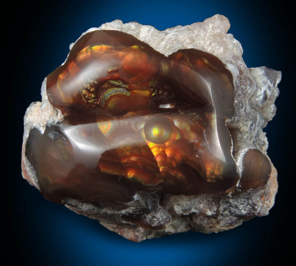 Quartz var. Fire Agate from Calvillo, Aguascalientes, Mexico