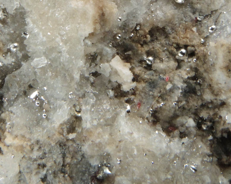 Mercury with Tiemannite, Cinnabar, Pyrite from Castle Rock Springs, 24 km northeast of Healdsburg, Sonoma County, California