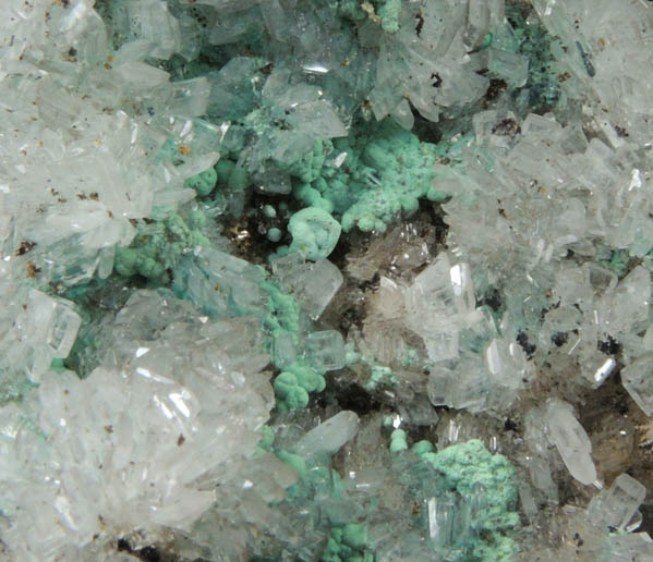 Hemimorphite with Malachite from 79 Mine, Banner District, near Hayden, Gila County, Arizona