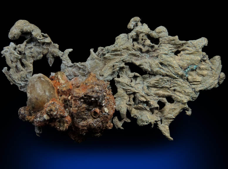Copper (crystallized) from Mill River, Williamsburg, Hampshire County, Massachusetts