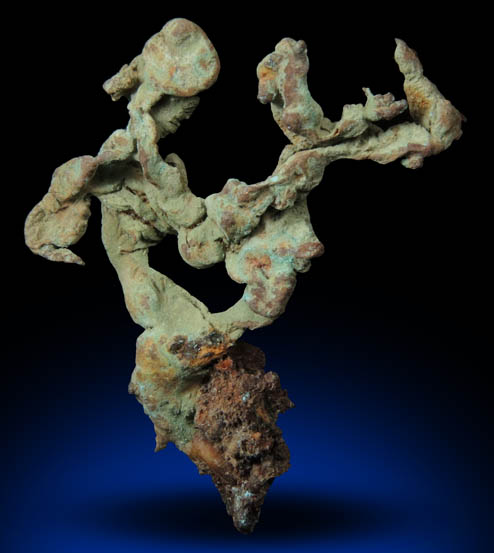 Copper (crystallized) from Mill River, Williamsburg, Hampshire County, Massachusetts